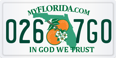 FL license plate 0267GO