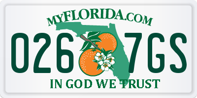 FL license plate 0267GS