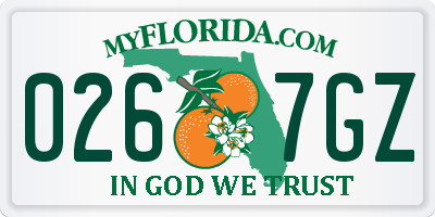 FL license plate 0267GZ