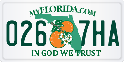 FL license plate 0267HA