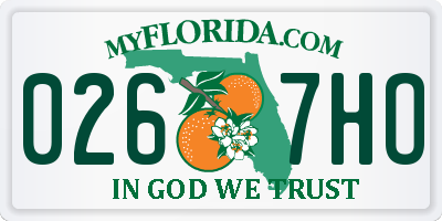 FL license plate 0267HO