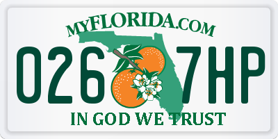 FL license plate 0267HP