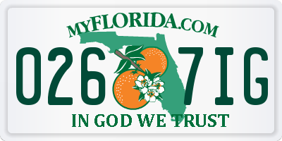 FL license plate 0267IG