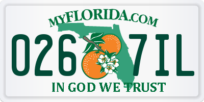 FL license plate 0267IL