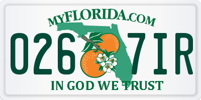 FL license plate 0267IR