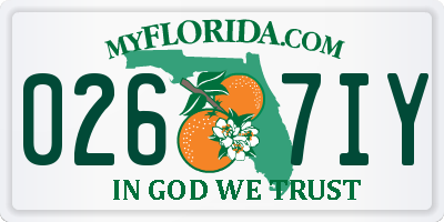 FL license plate 0267IY