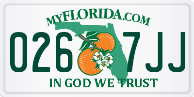 FL license plate 0267JJ