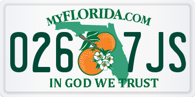 FL license plate 0267JS