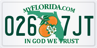 FL license plate 0267JT