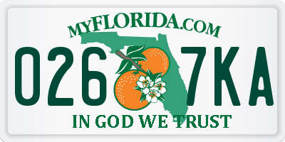 FL license plate 0267KA