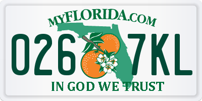FL license plate 0267KL