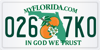 FL license plate 0267KO
