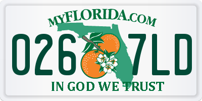 FL license plate 0267LD