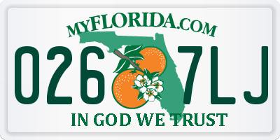 FL license plate 0267LJ