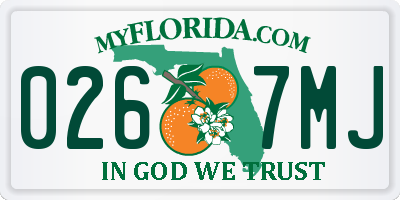 FL license plate 0267MJ