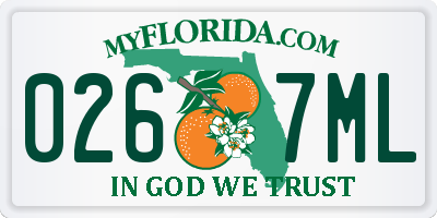 FL license plate 0267ML