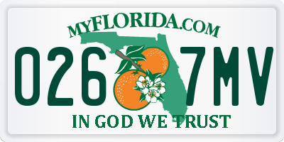 FL license plate 0267MV