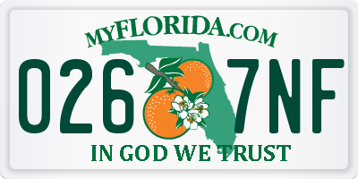 FL license plate 0267NF