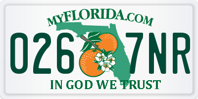 FL license plate 0267NR