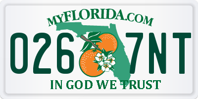 FL license plate 0267NT