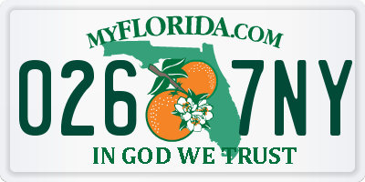 FL license plate 0267NY