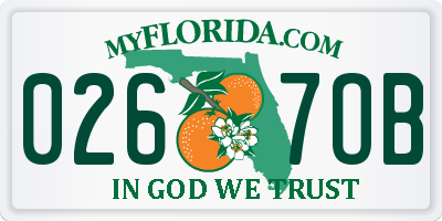 FL license plate 0267OB