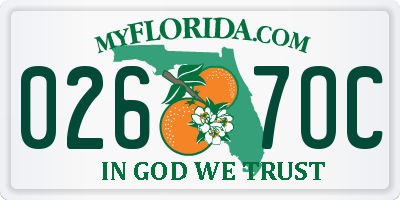 FL license plate 0267OC