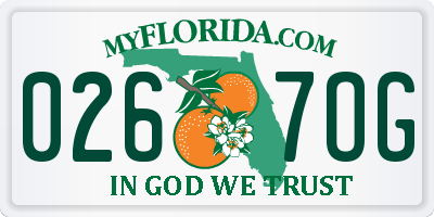FL license plate 0267OG
