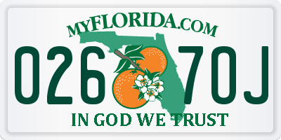 FL license plate 0267OJ