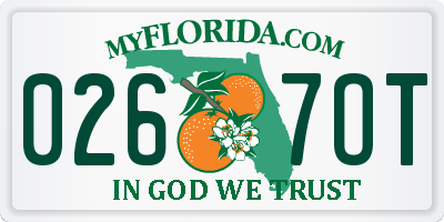 FL license plate 0267OT