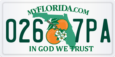 FL license plate 0267PA
