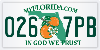 FL license plate 0267PB
