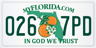 FL license plate 0267PD