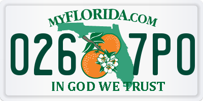 FL license plate 0267PO