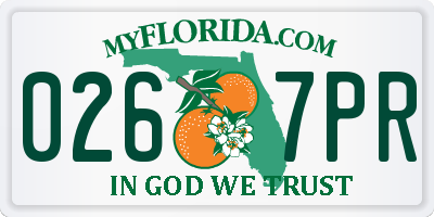 FL license plate 0267PR