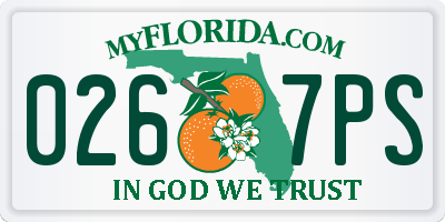 FL license plate 0267PS