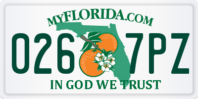 FL license plate 0267PZ