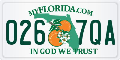 FL license plate 0267QA