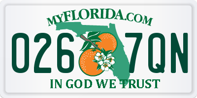 FL license plate 0267QN