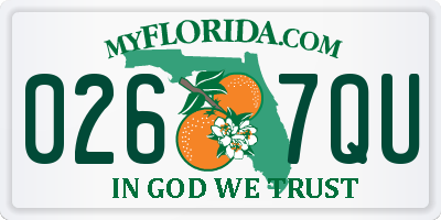 FL license plate 0267QU