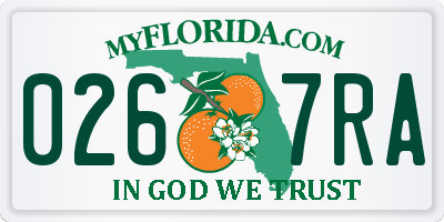FL license plate 0267RA