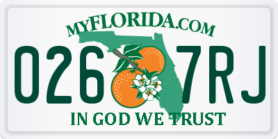 FL license plate 0267RJ