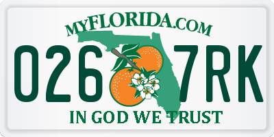 FL license plate 0267RK