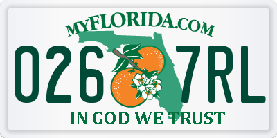 FL license plate 0267RL