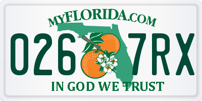 FL license plate 0267RX