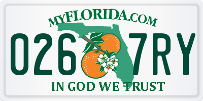 FL license plate 0267RY