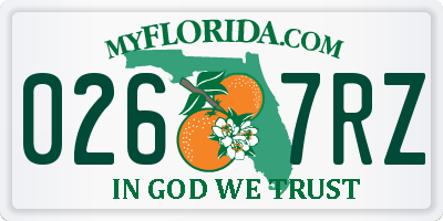 FL license plate 0267RZ