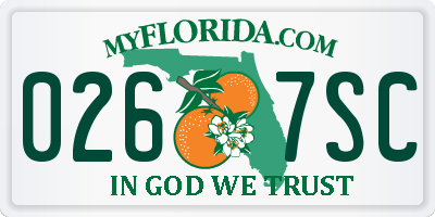 FL license plate 0267SC