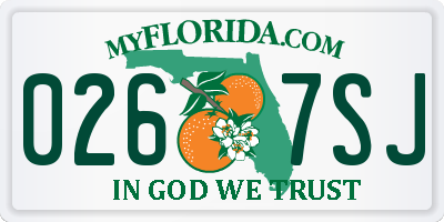 FL license plate 0267SJ