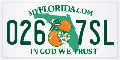 FL license plate 0267SL